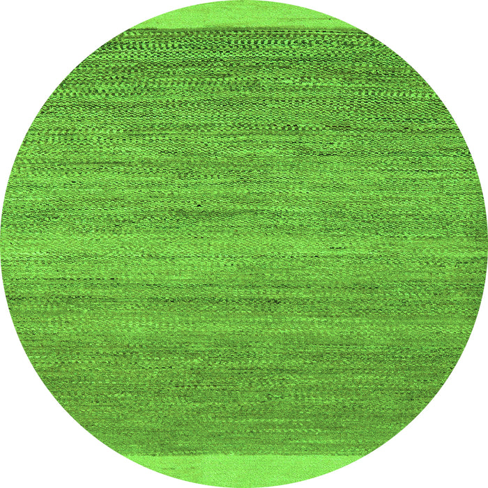 Round Machine Washable Abstract Green Modern Area Rugs, wshabs5487grn