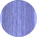 Round Abstract Blue Modern Rug, abs5487blu