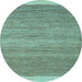 Round Abstract Light Blue Modern Rug, abs5487lblu