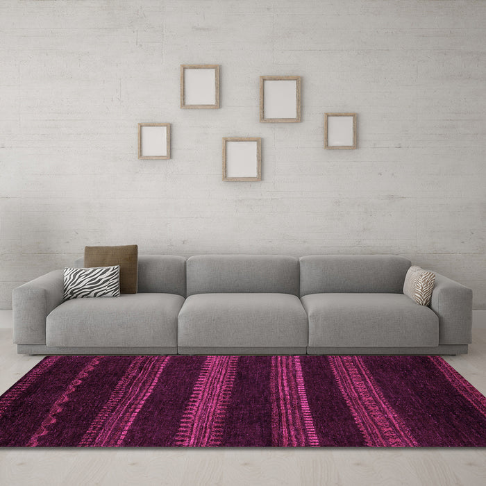 Machine Washable Abstract Pink Modern Rug in a Living Room, wshabs5488pnk