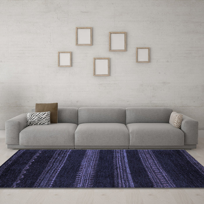 Machine Washable Abstract Blue Modern Rug in a Living Room, wshabs5488blu