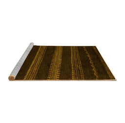Sideview of Machine Washable Abstract Yellow Modern Rug, wshabs5488yw