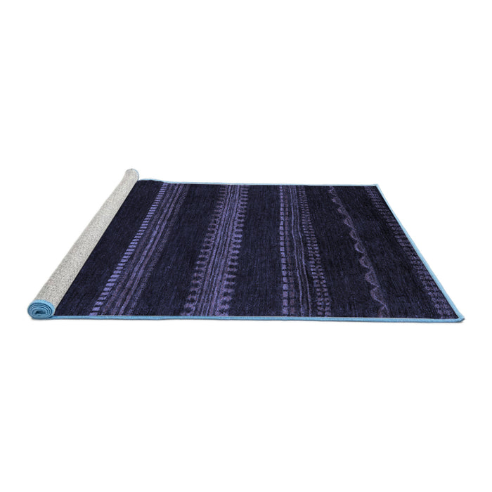 Sideview of Machine Washable Abstract Blue Modern Rug, wshabs5488blu