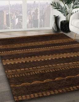 Abstract Sangria Brown Modern Rug in Family Room, abs5488