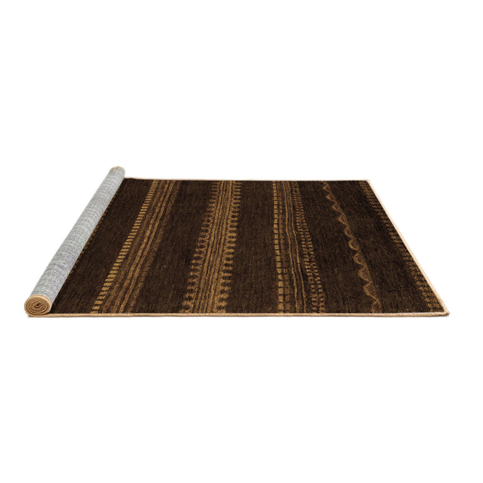 Sideview of Machine Washable Abstract Brown Modern Rug, wshabs5488brn