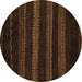 Round Abstract Brown Modern Rug, abs5488brn