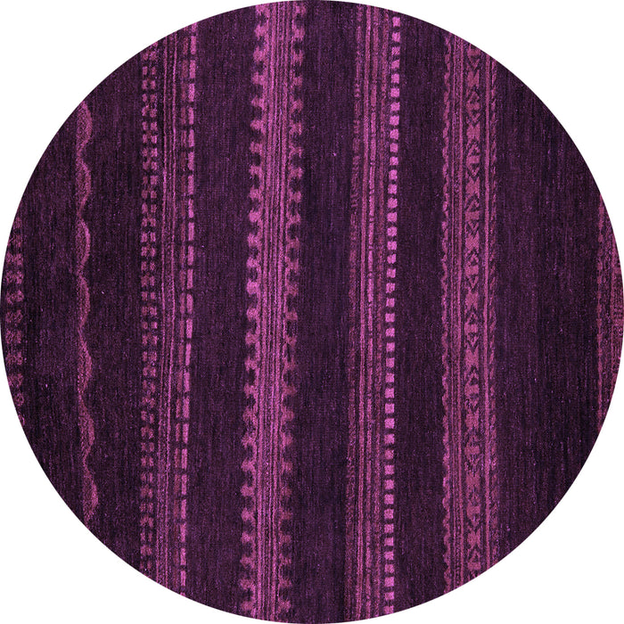 Round Machine Washable Abstract Purple Modern Area Rugs, wshabs5488pur