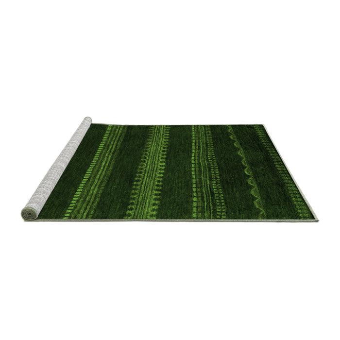 Sideview of Machine Washable Abstract Green Modern Area Rugs, wshabs5488grn