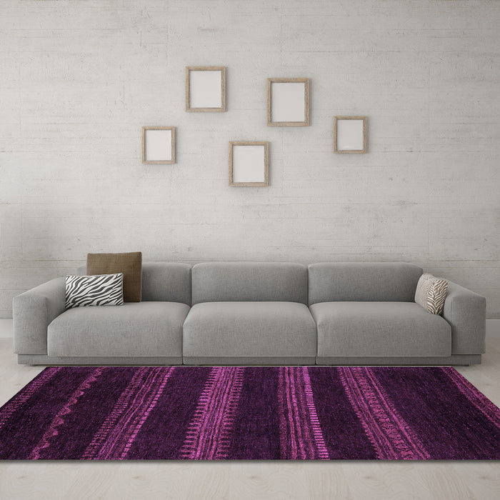 Machine Washable Abstract Purple Modern Area Rugs in a Living Room, wshabs5488pur