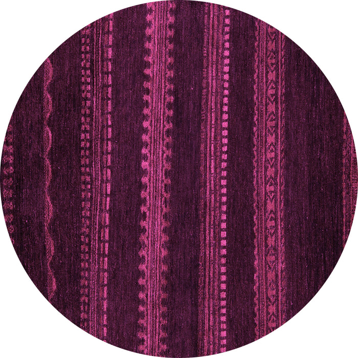 Round Machine Washable Abstract Pink Modern Rug, wshabs5488pnk
