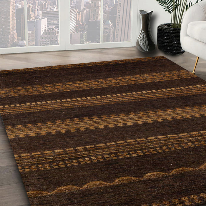 Machine Washable Abstract Sangria Brown Rug in a Family Room, wshabs5488