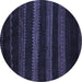 Round Abstract Blue Modern Rug, abs5488blu