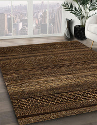 Abstract Sienna Brown Modern Rug, abs5489