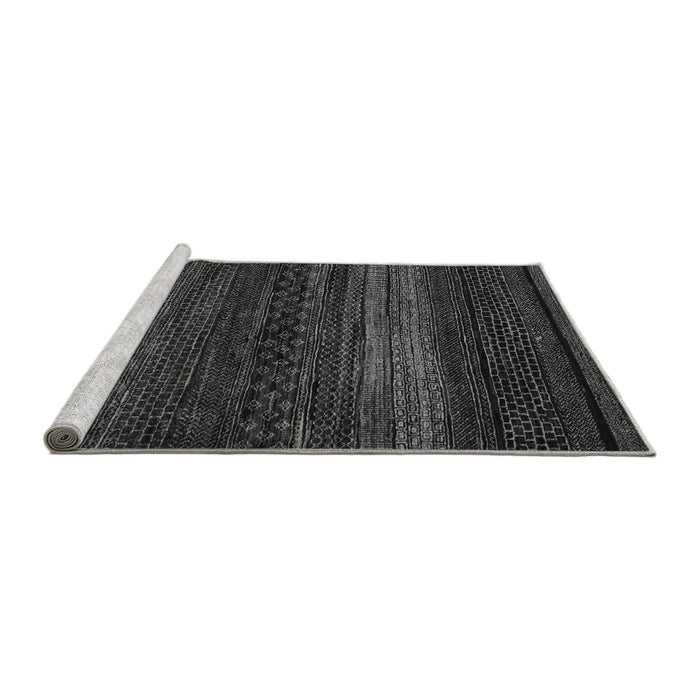 Sideview of Machine Washable Abstract Gray Modern Rug, wshabs5489gry