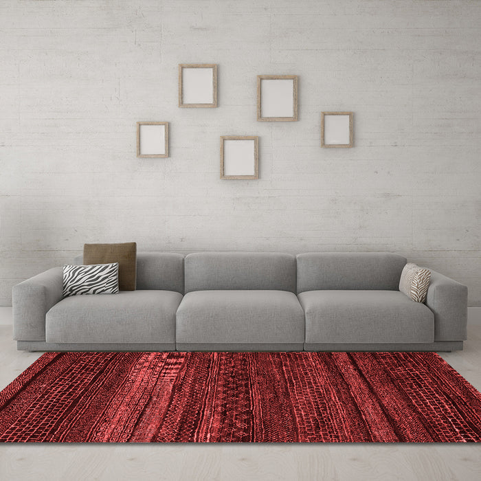 Modern Red Washable Rugs