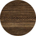 Round Machine Washable Abstract Sienna Brown Rug, wshabs5489