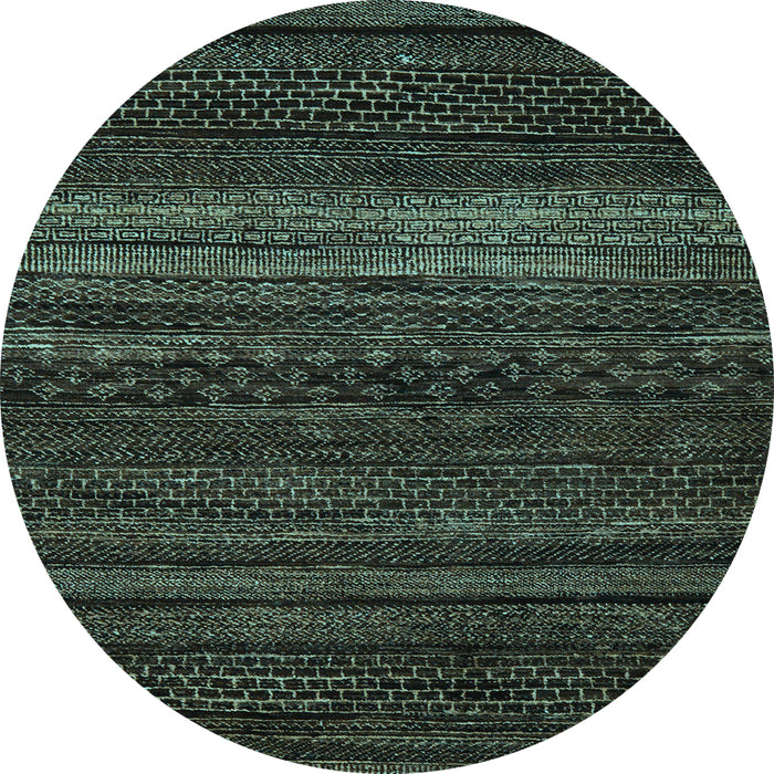 Round Machine Washable Abstract Light Blue Modern Rug, wshabs5489lblu