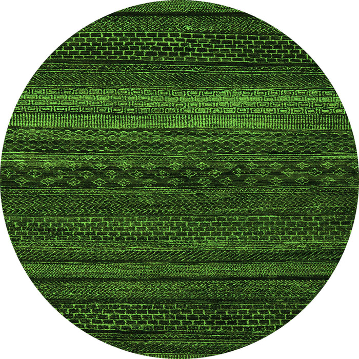 Round Abstract Green Modern Rug, abs5489grn