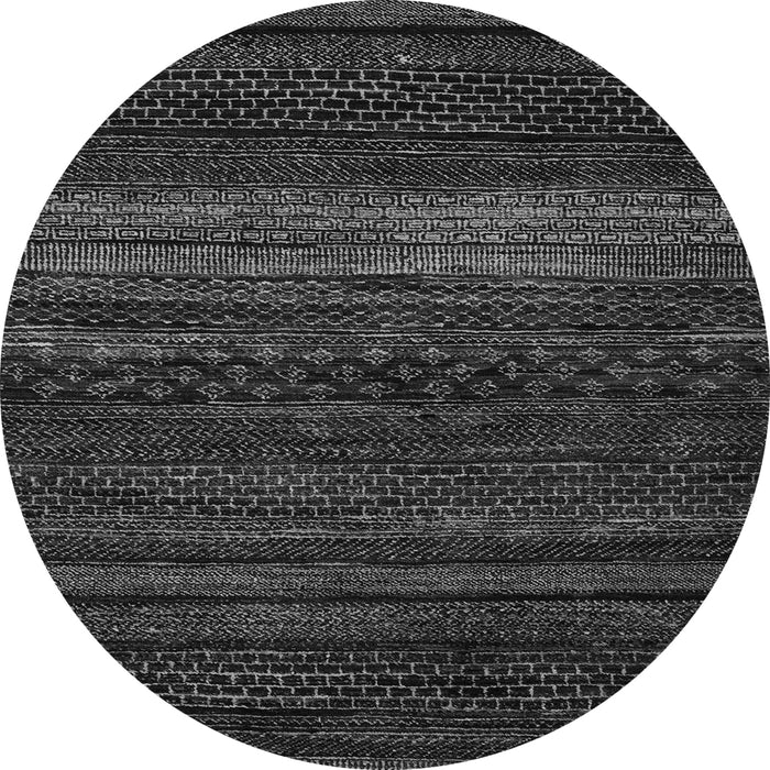 Round Machine Washable Abstract Gray Modern Rug, wshabs5489gry