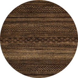 Round Abstract Sienna Brown Modern Rug, abs5489