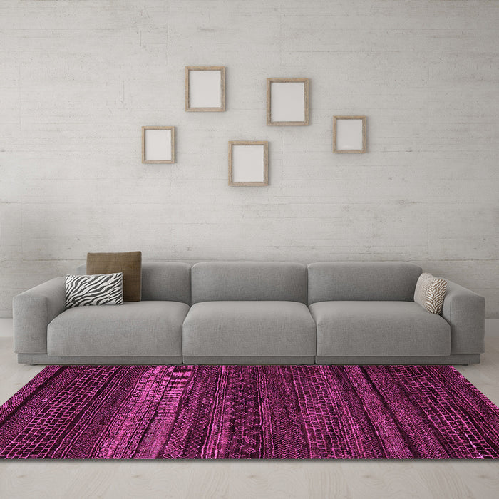 Machine Washable Abstract Pink Modern Rug in a Living Room, wshabs5489pnk