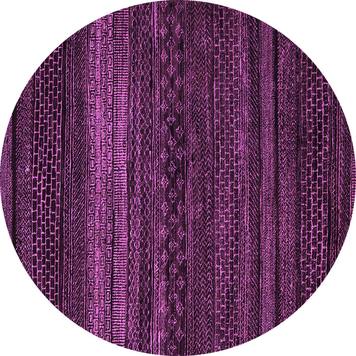 Round Machine Washable Abstract Purple Modern Area Rugs, wshabs5489pur