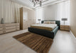 Abstract Sienna Brown Modern Rug in a Bedroom, abs5489