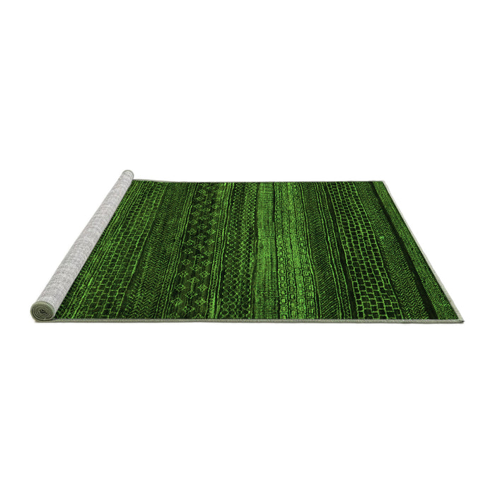 Sideview of Machine Washable Abstract Green Modern Area Rugs, wshabs5489grn