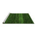 Sideview of Machine Washable Abstract Green Modern Area Rugs, wshabs5489grn