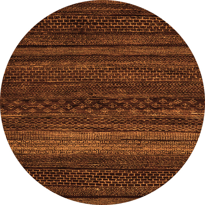 Round Abstract Orange Modern Rug, abs5489org