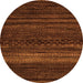 Round Abstract Orange Modern Rug, abs5489org