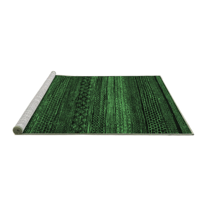 Sideview of Machine Washable Abstract Emerald Green Modern Area Rugs, wshabs5489emgrn