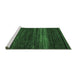 Sideview of Machine Washable Abstract Emerald Green Modern Area Rugs, wshabs5489emgrn