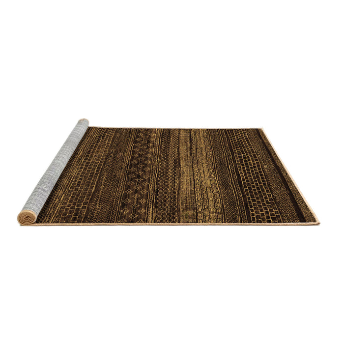 Sideview of Machine Washable Abstract Brown Modern Rug, wshabs5489brn