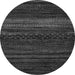 Round Abstract Gray Modern Rug, abs5489gry