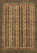 Machine Washable Abstract Brown Modern Rug, wshabs548brn