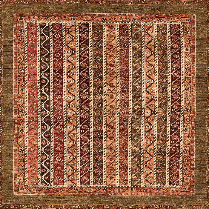 Square Machine Washable Abstract Orange Modern Area Rugs, wshabs548org