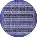 Round Machine Washable Abstract Blue Modern Rug, wshabs548blu