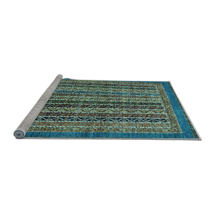 Sideview of Machine Washable Abstract Light Blue Modern Rug, wshabs548lblu
