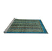 Sideview of Machine Washable Abstract Light Blue Modern Rug, wshabs548lblu