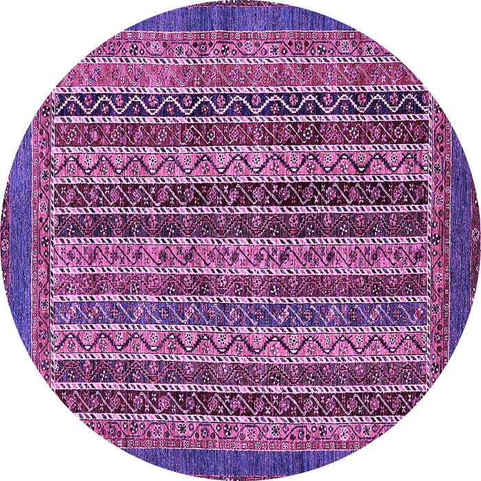 Round Machine Washable Abstract Purple Modern Area Rugs, wshabs548pur