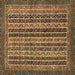 Square Machine Washable Abstract Brown Modern Rug, wshabs548brn