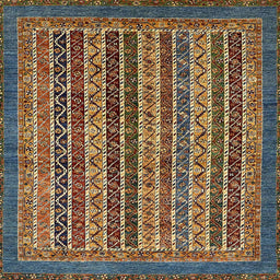 Square Machine Washable Abstract Bakers Brown Rug, wshabs548