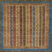 Square Machine Washable Abstract Bakers Brown Rug, wshabs548