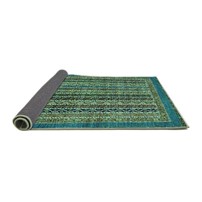 Sideview of Abstract Turquoise Modern Rug, abs548turq
