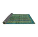 Sideview of Abstract Turquoise Modern Rug, abs548turq