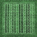 Square Abstract Emerald Green Modern Rug, abs548emgrn