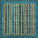 Square Machine Washable Abstract Light Blue Modern Rug, wshabs548lblu