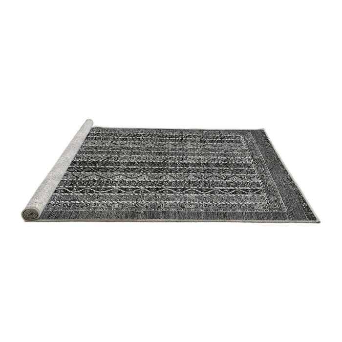 Sideview of Machine Washable Abstract Gray Modern Rug, wshabs548gry