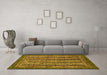 Machine Washable Abstract Yellow Modern Rug in a Living Room, wshabs548yw